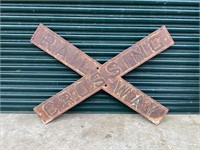 Large Cast Iron Railway Crossing Sign
