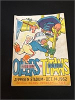 1962 Houston Oilers Program