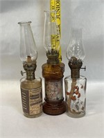Lot of 3 Vintage Oil Lamps
