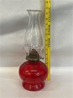 Vintage Ruby Red Oil Lamp
