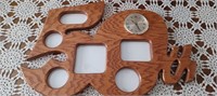 50th birthday picture frame with Clock Wood