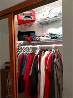 Closet w/clothes and bedding