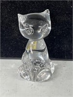 Vtg Hand Blown Art Glass Cat Figurine 60s