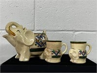 Vintage elephant JAPAN teapot & cups