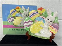 Fitz & Floyd Easter Gathering Eggs Canape Plate