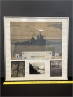 Framed Photo of World War II Battleship
