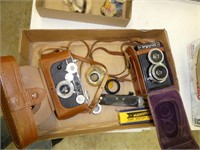 2 vintage cameras and accessories