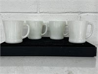 4 fire king milk glass vintage mcm mugs