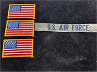 American flag and Air Force patches