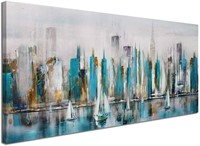 New York Manhattan River Wall Art - 24"x48"