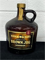 Vintage Hiram Walker Brown Amber Jug Bourbon