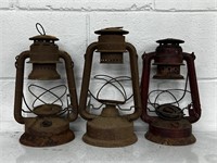 3 vintage lanterns