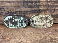 2 x NSWGR Class Carriage Plates