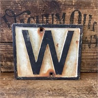 Original "W" Whistle Cast Iron Sign