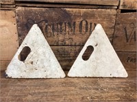 2 x Triangular End of Train Markers
