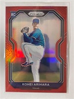 KOHEI ARIHARA ROOKIE RED REFRACTOR 2021 PRIZM CARD