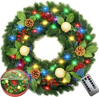24 Inch Prelit Artificial Christmas Wreath