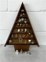 Wooden tree & vintage mini ornaments