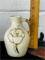 Vintage Ceramic Floral Relief Bud Vase Ivory