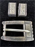 Vintage Mexican silver belt buckle 33.1 grams