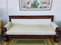 mahogany veneer "empire" style sofa civil war era
