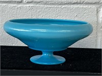 NORTHWOOD JADE BLUE STRETCH GLASS CUPPED COMPOTE