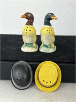 Vintage ducks and hats salt and pepper shakers