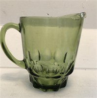 Olive Green Glass Pitcher