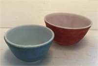 Vintage Pyrex Bowls Blue 401 Red 1/2 QT