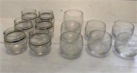MCM 6 Silver Rimmed Punch Glasses and Other Punch