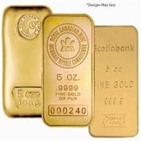 5 oz - .999 Fine Gold Bar