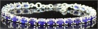 Genuine 21.86 ct Deep Blue Sapphire Bracelet