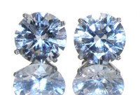 Brilliant 7.50 ct White Sapphire Stud Earrings