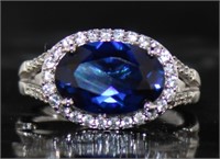 Oval 4.25 ct Sapphire Designer Ring