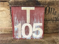Original Tangarra "T105" Number Plate