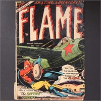 The Flame #5 Golden Age comic book, with creases,