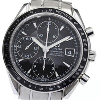 Omega Men's Speedmaster Black & Silver 39MM Watch