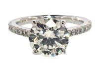 14k Gold Brilliant XXX 3.46 ct Lab Diamond Ring