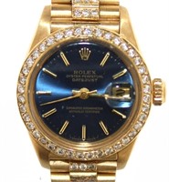 18kt Gold Oyster Datejust Rolex Lady President