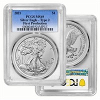 2021 - MS69 1st Prod. Type 2 Silver American Eagle