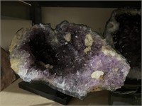 AMETHYST VUG GEODE WITH CALCITE DEPOSITS