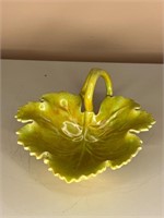 Pottery mcm trinket dish leaf
