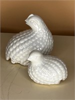 Vintage Arnel's Ceramic White Quail Figurines