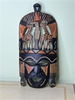 Hand crafted in Kenya wooden wall decor mask