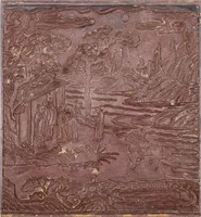 Chinese Qing Bronze Bas Relief Table Screen