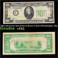 1934 $20 Green Seal Federal Reserve Note (Philadel