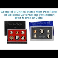 Group of 2 United States Mint Proof Sets 1982-1983