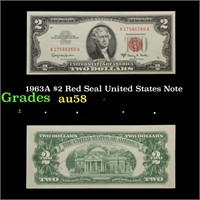 1963A $2 Red Seal United States Note Grades Choice