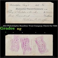1912 Philadelphia Hamilton Trust Company Check For