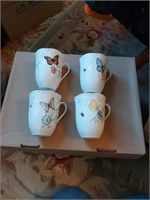 Set of 4 Lenox butterfly cups